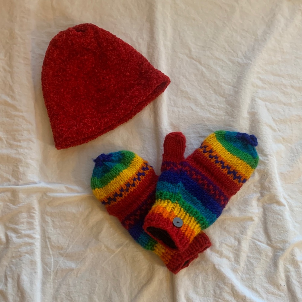 🎄3/$25🎄Rainbow 🌈 Fingerless Gloves/Mittens